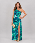 Isope | Robe Midi Tropicale à Épaule Dénudée et Fente Latérale