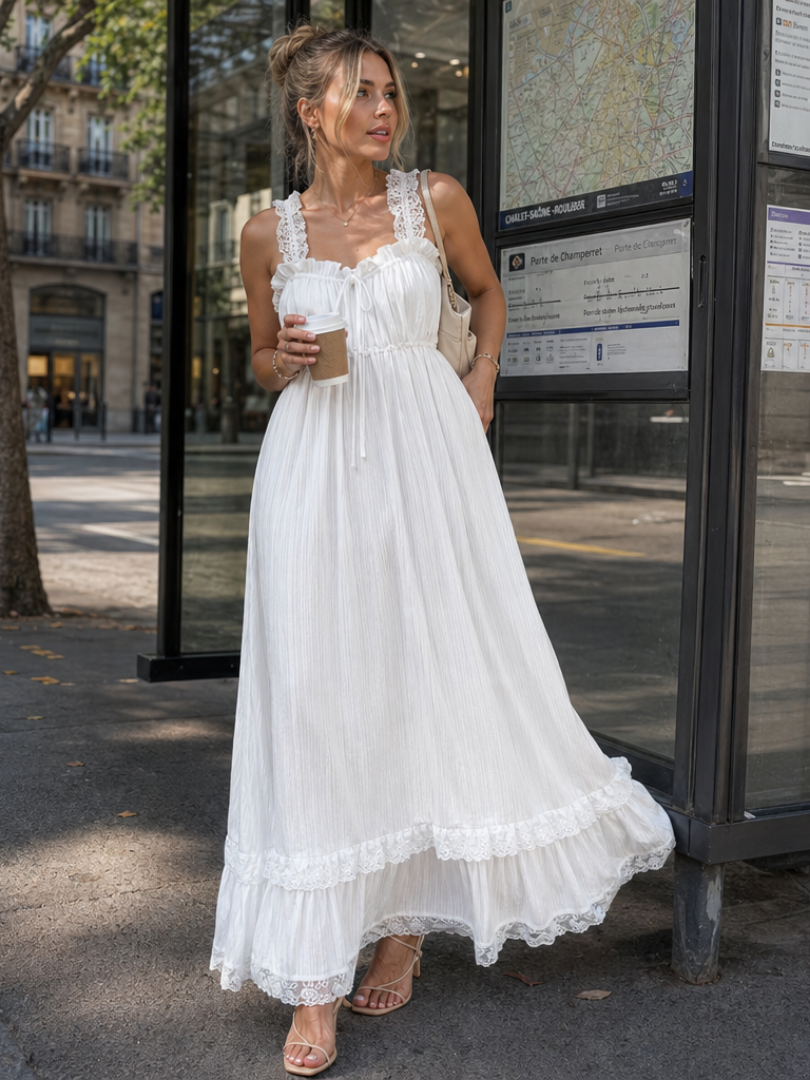 Leach | Robe midi sans manches avec volants