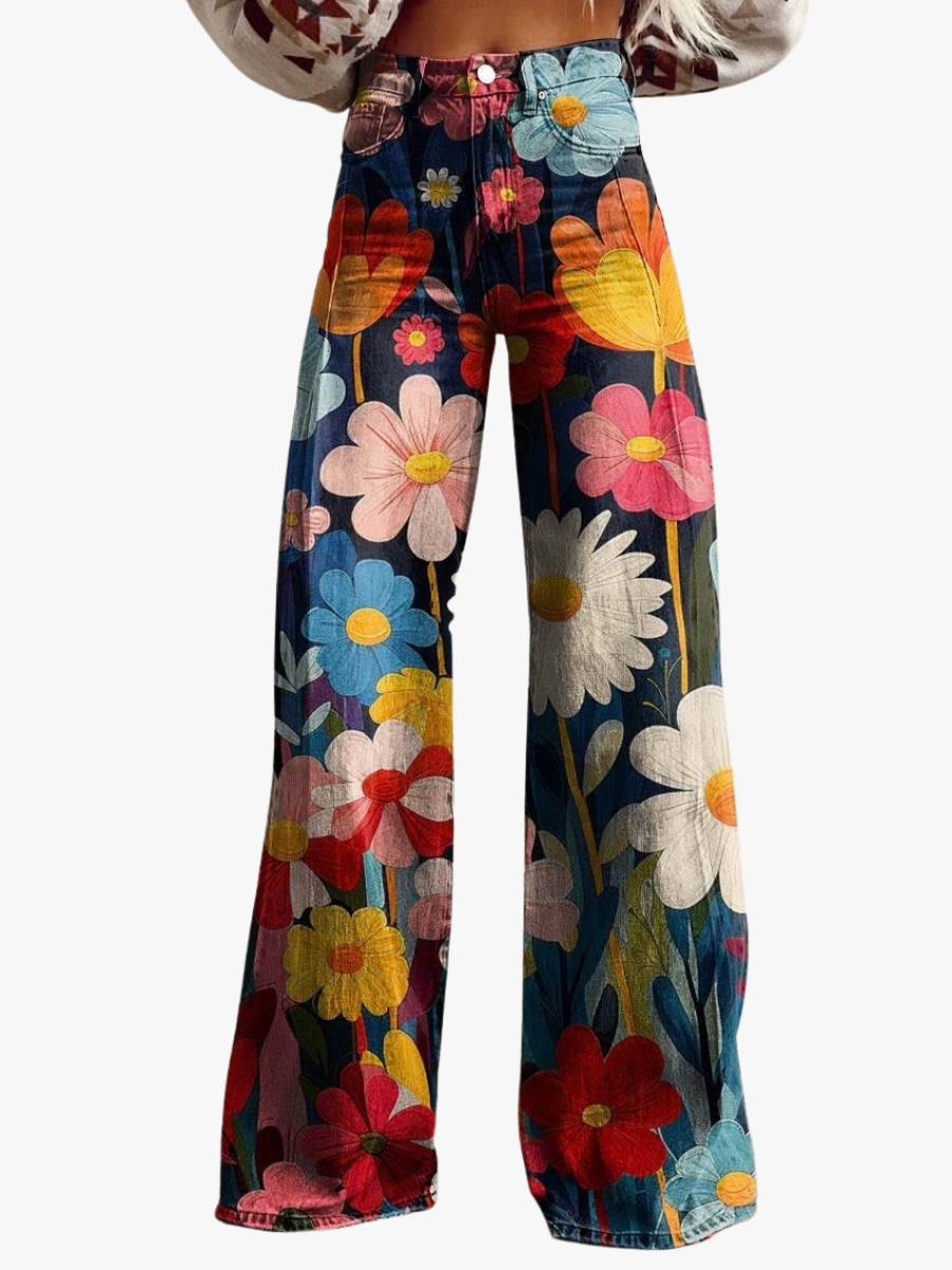 MOREAU LYON | PANTALON LARGE FLORAL POUR FEMMES