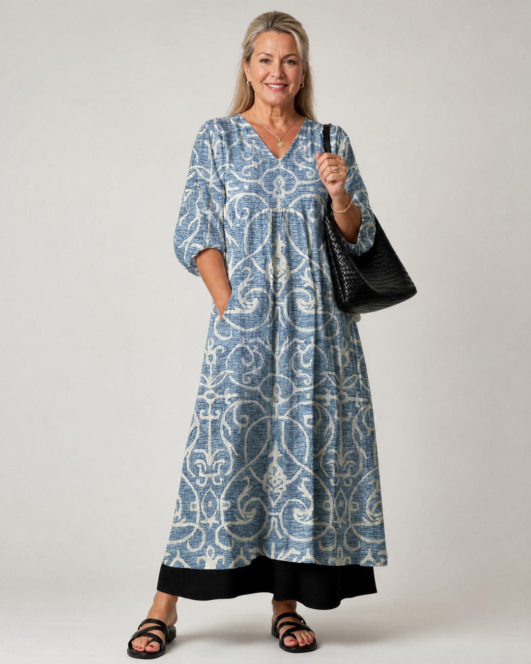 Lumera | Robe Midi Douce avec Imprimé Vintage