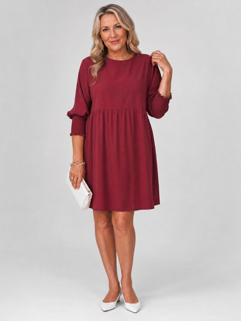 Corinne | Robe Mini à Manches Longues avec Poignets Froncés