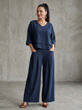 Rivière | Ensemble Top Superposé Pantalon Large