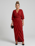 Fable | Robe Midi à Manches Longues avec Enveloppement