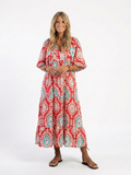 Zaria | Robe Midi à Manches Courtes en Viscose Imprimée Paisley