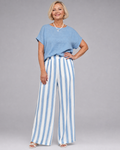 Miolna | Ensemble Haut en Mélange de Lin et Pantalons Amples Rayés