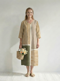 Soren | Robe Midi à Rayures Mixtes Légères