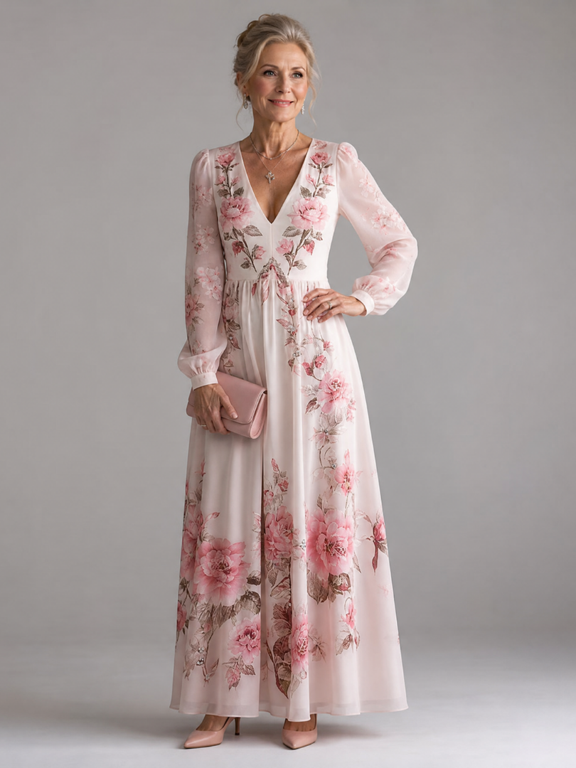 Musal | Robe Midi à Manches Longues en Flux Naturel
