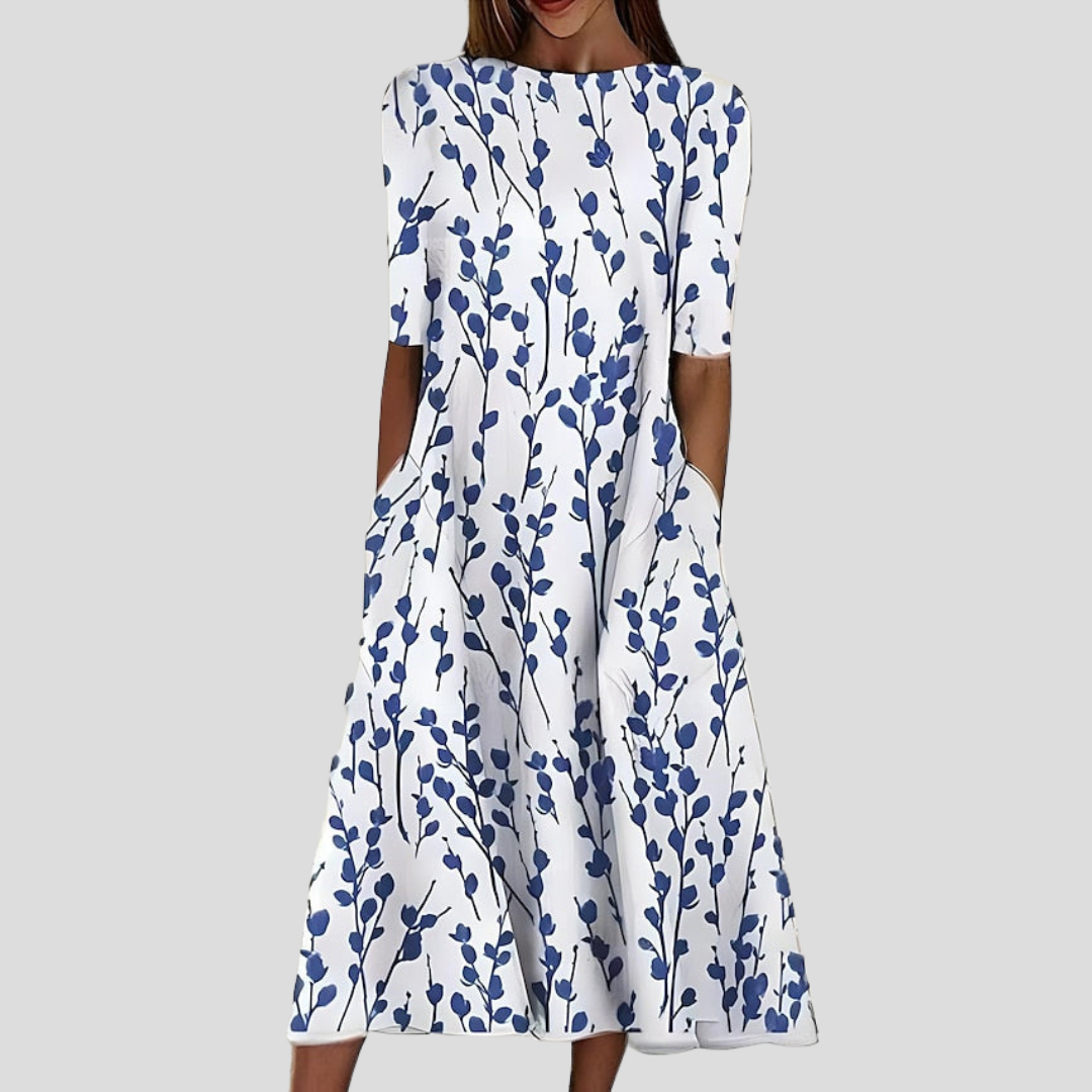 Sela™ – Robe Midi Fleurs Côtières