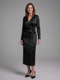 Alouette | Robe Midi à Manches Longues avec Ceinture