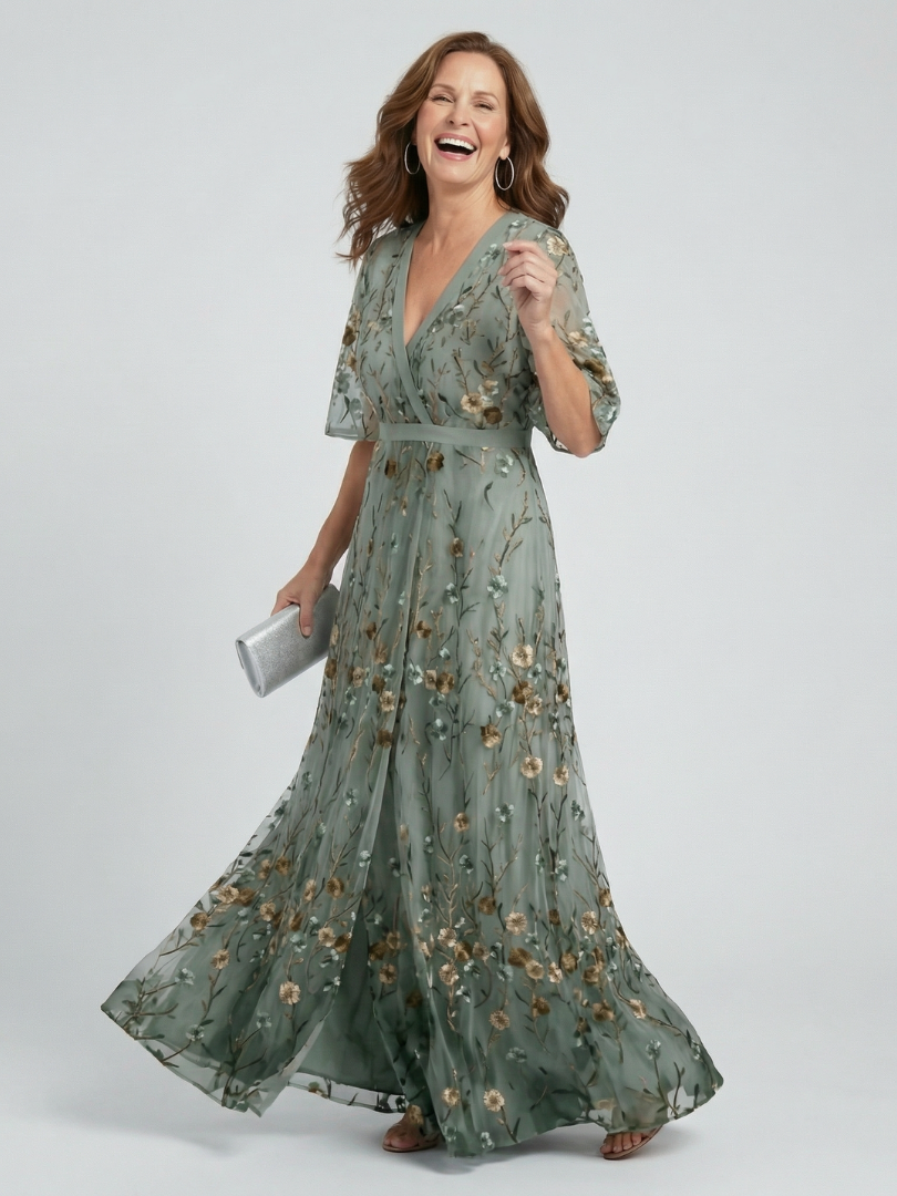 Selora | Robe Maxi à Fleurs avec Col Halter