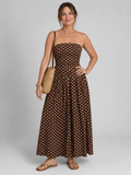 Sorien | Robe Midi à Pois Sans Bretelles