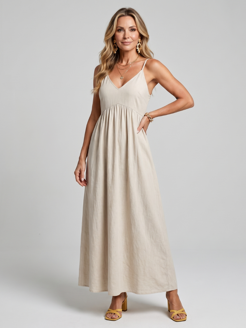 Solstice | Robe Midi à Bretelles Spaghetti