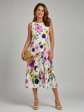 Flory | Robe Midi Sans Manches à Imprimé Floral
