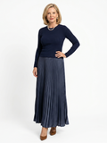Faon | Robe Midi à Jupes Plissées et Haut Tricoté