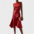 Juliette™ – Robe Midi Drapée Asymétrique Élégante