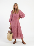 Arlette | Robe Midi à Manches Longues Imprimé Géométrique