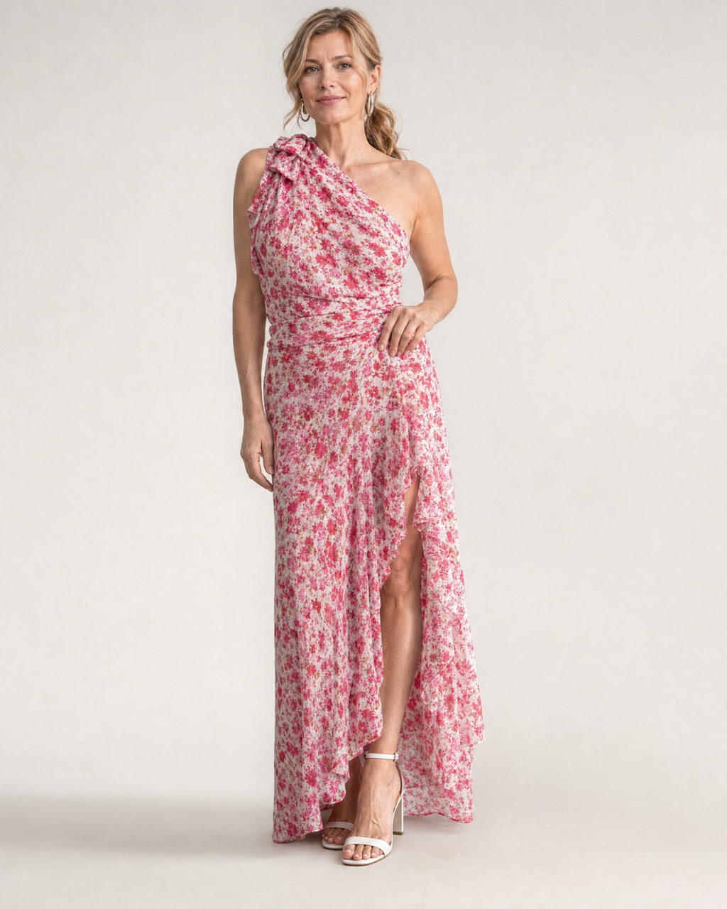 Ikele | Robe Midi à Volants à Fleurs Ditsy à Une Épaule