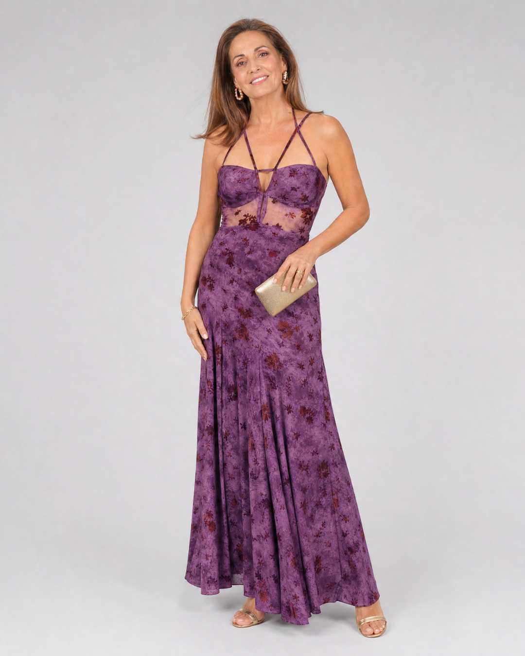 Seque | Robe midi sans manches à imprimé floral