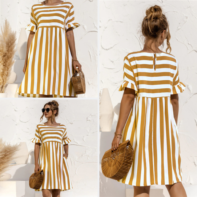 MOREAU LYON | ROBE DE PLAGE RAYÉE POUR FEMMES