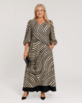 Vimera | Robe Midi Décontractée à Imprimé Vagues Abstraites