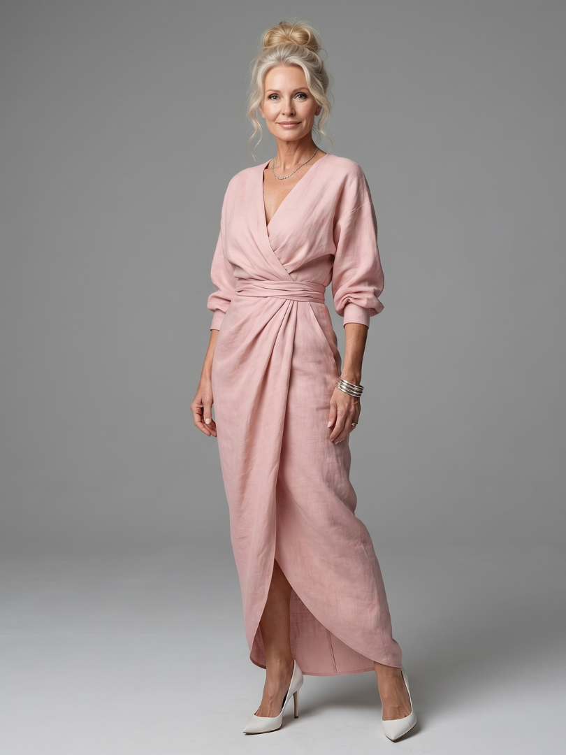 Olympia | Robe Maxi Drapée Diagonale