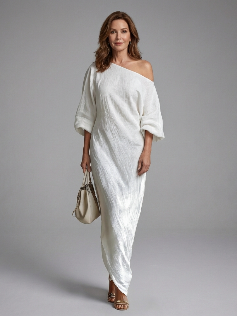 Blythe | Robe Maxi Drapée à Une Épaule