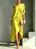 MOREAU LYON | ROBE MIDI ASYMÉTRIQUE POUR FEMMES