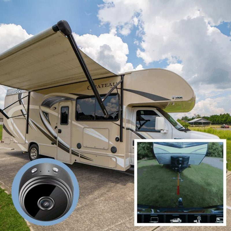 Caméra Mini WiFi Magnétique 1080p - Caméra de Recul pour Remorque de Camping