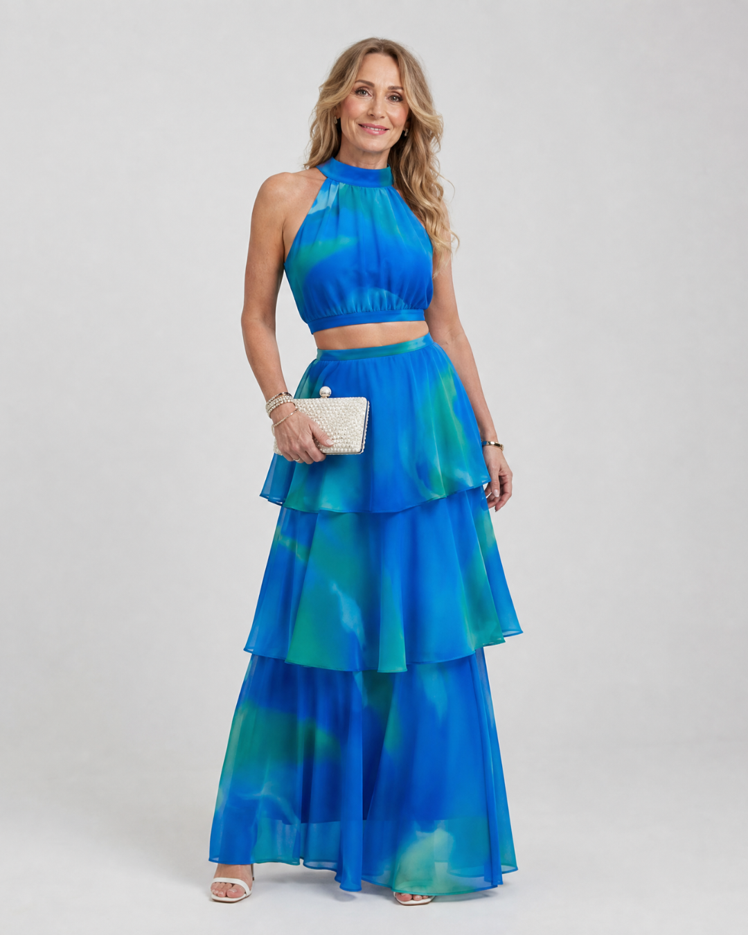 Mique | Robe Maxi à Découpes Florales Naturelles en Col Halter