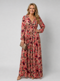 Camelo | Robe maxi à imprimé floral à manches longues