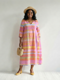 Tessa | Robe Midi à Rayures Drapeau Facile