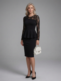 Paloma | Robe Midi Ajustée à Manches en Dentelle