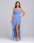 Ojela | Robe Midi Haute-Basse avec Volants