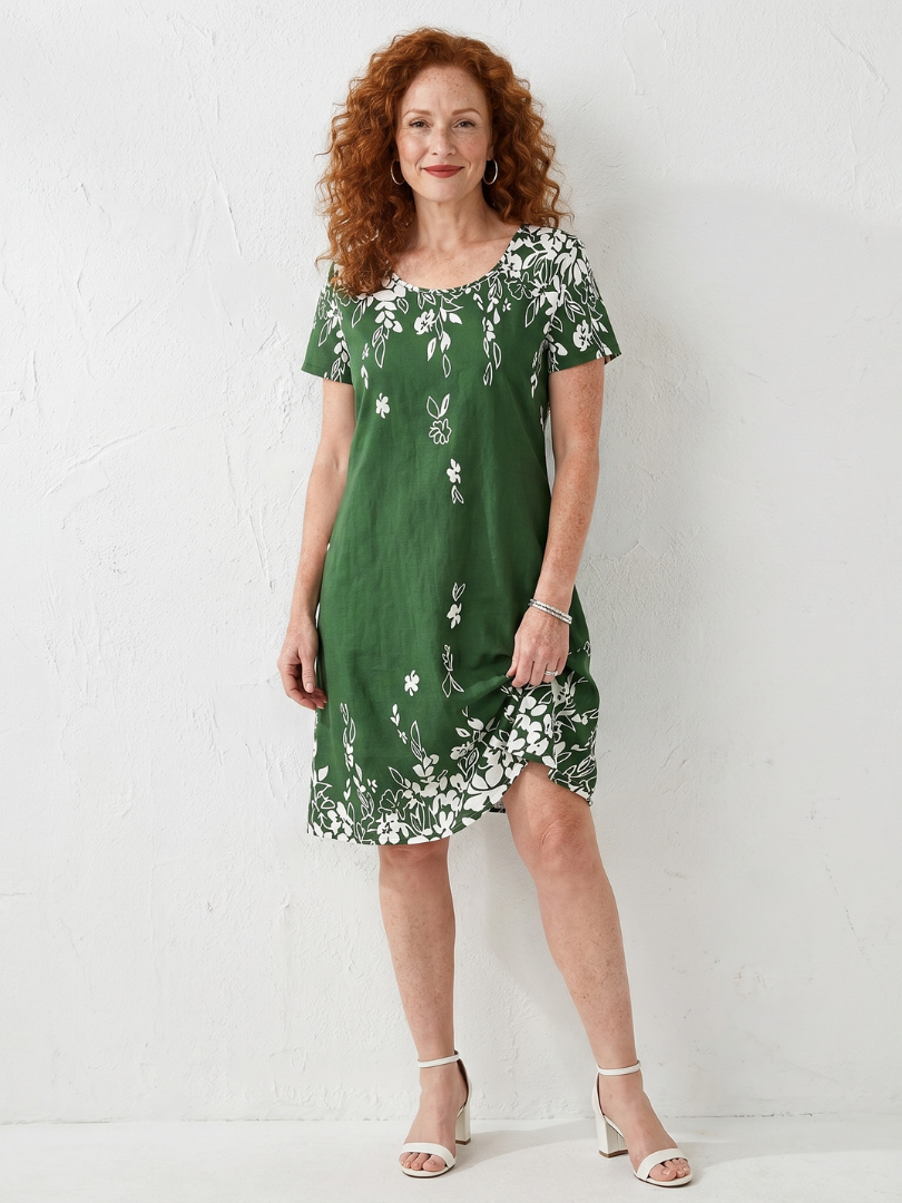 Daphne | Robe Mini à Manches Courtes avec Bord Floral