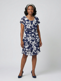 Thea | Robe longueur genou à motif floral subtil