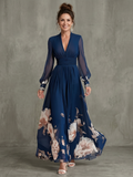 Ziva | Robe Maxi à Manches Plissées Transparentes