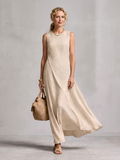Hortensia | Robe Maxi à Encolure Ronde Asymétrique et Superposée