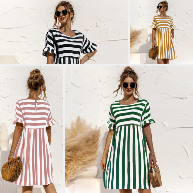 MOREAU LYON | ROBE DE PLAGE RAYÉE POUR FEMMES