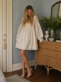 Somel | Robe Mini à Manches Longues en V avec Dentelle