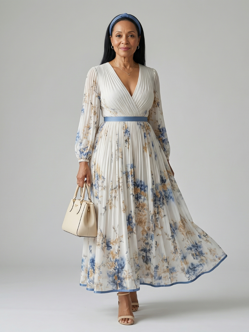 Rielle | Robe Midi Drapée à Pli
