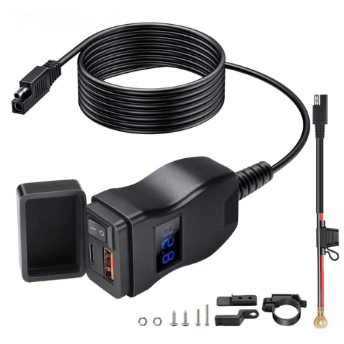 LuxCharge Elite Duo | Chargeur USB double luxe pour motos