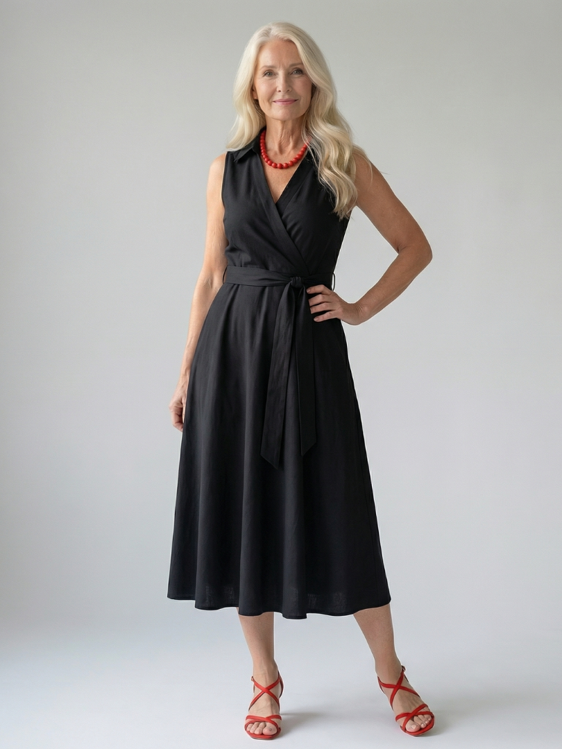 Ziven | Robe Midi Drapée Décontractée