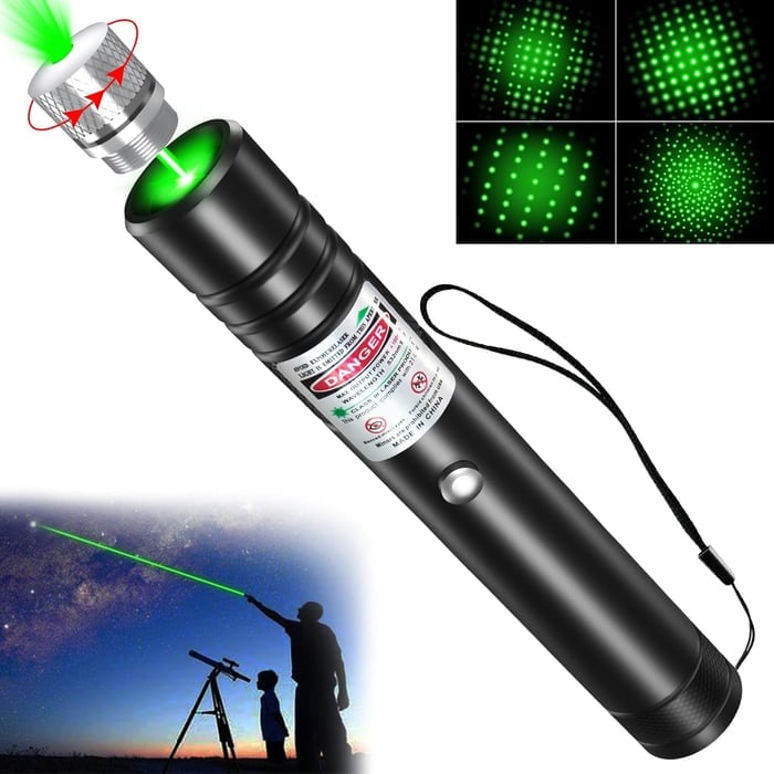 LuxeBeam Laser Pointer Bi-Couleur | Laser rouge et vert précis pour des présentations polyvalentes