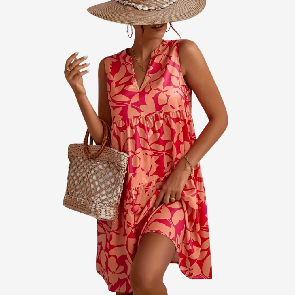 Daphne | robe midi élégante, coupe évasée, détails floraux.