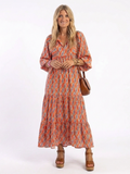 Amara | Robe Midi à Imprimé Géométrique à Col V
