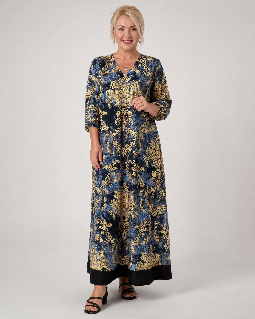Sorrelia | Robe midi décontractée à imprimé floral orné