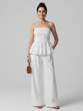 Rila | Ensemble Top Smocké Sans Manches et Pantalon Large