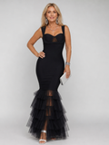 Muget | Robe Maxi à Bretelles Tiered en Tulle