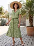 Belladonna | Robe midi à boutons imprimée avec ceinture