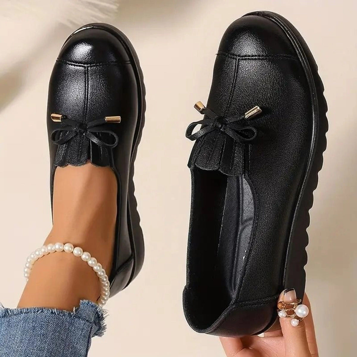 Larima | Mocassins à enfiler en cuir pour femmes